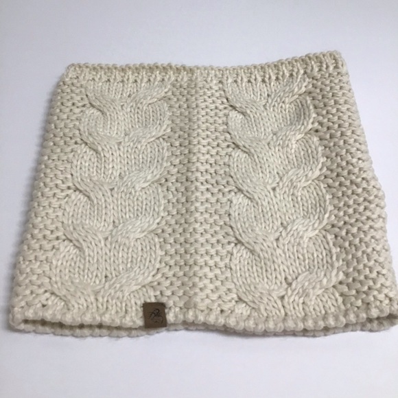 Chunky Knit Infinity Funnel Scarf Women’s Ivory Cream Thick Yarn Neck Warmer - Picture 13 of 13